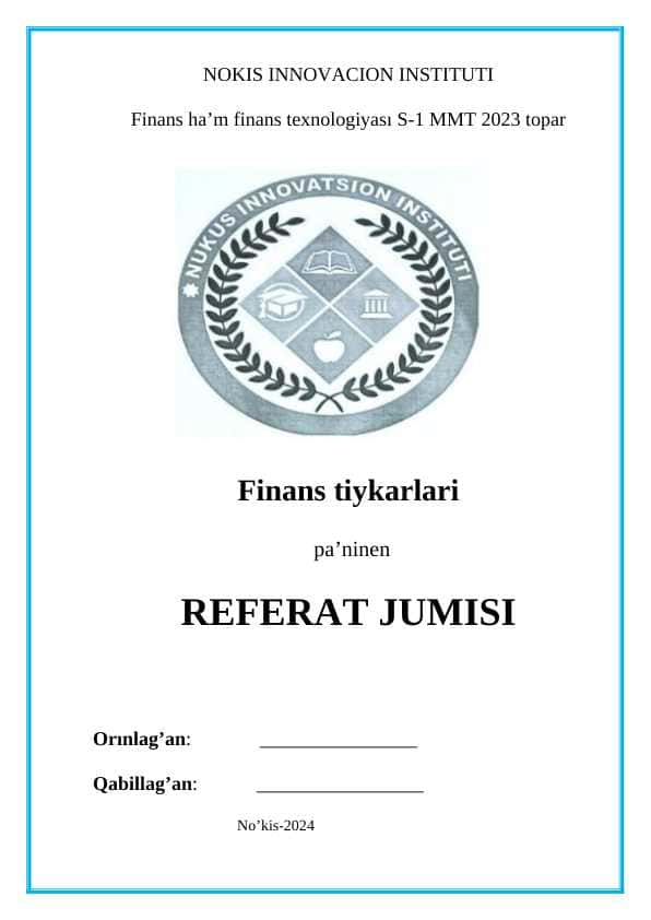 FINANSLIQ TIYKARLAR HÀM ANALIZ