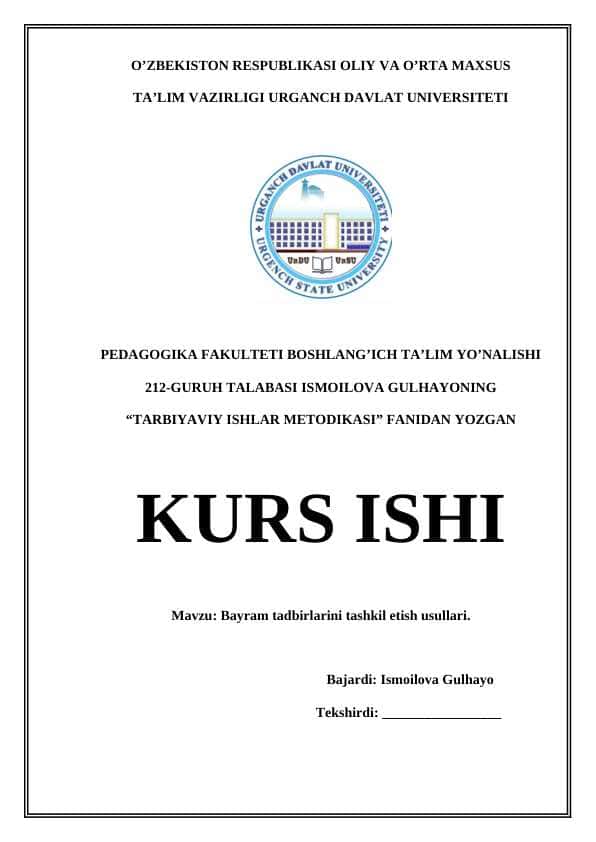 Bayram tadbirlarini tashkil etish usullari