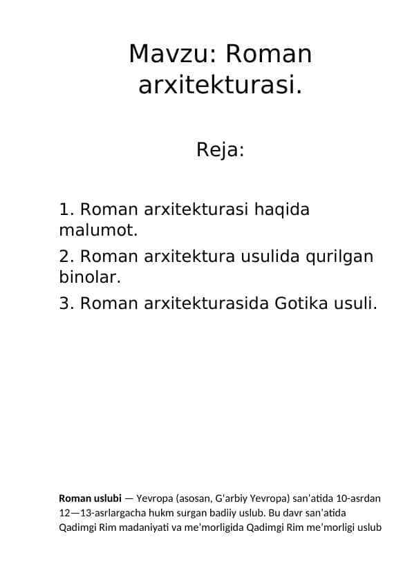 Roman arxitekturasi