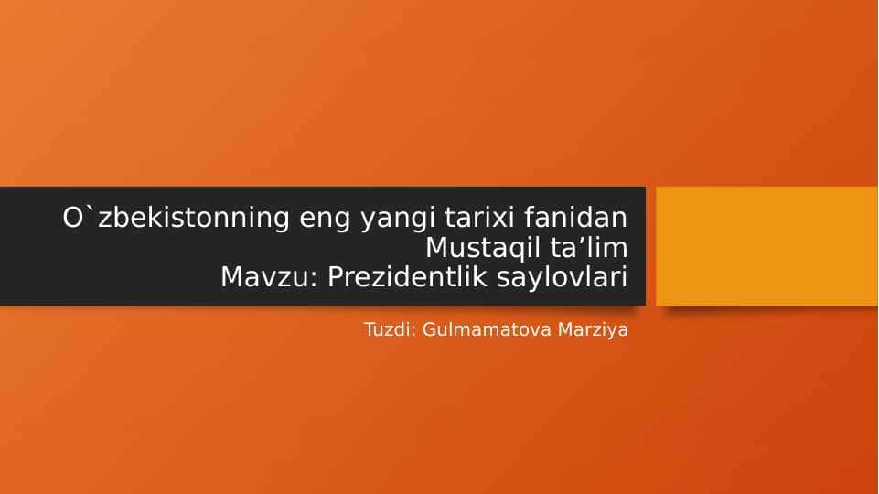 Prezidentlik saylovlari