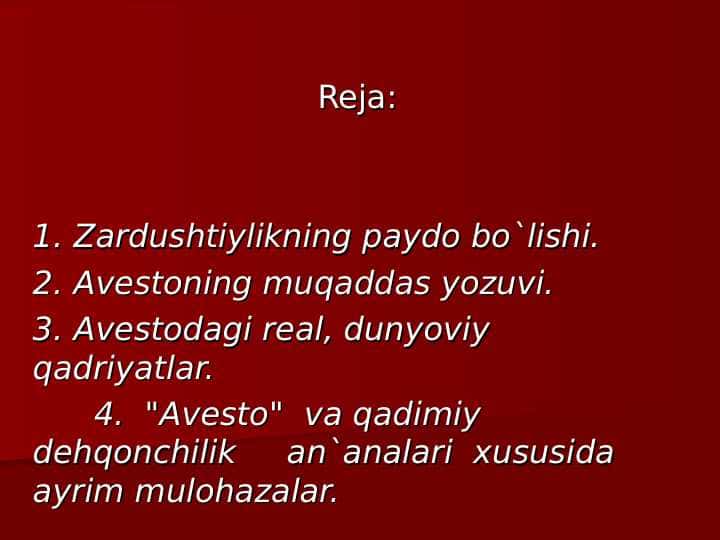 Zardushtiylikning paydo bo`lishi