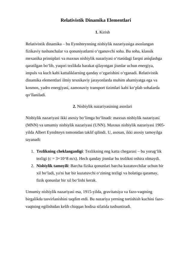relyativistik
