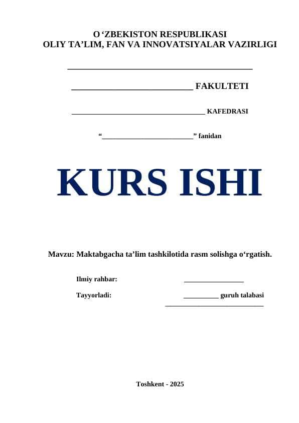 Maktabgacha ta’lim tashkilotida rasm solishga o‘rgatish