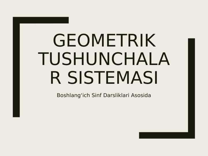Geometrik tushunchalar