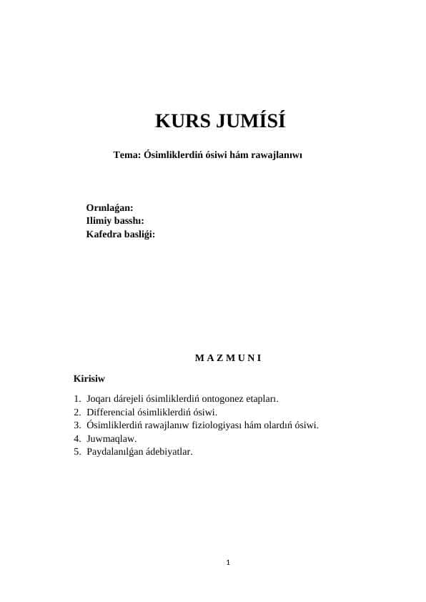 #Kurs jumisi