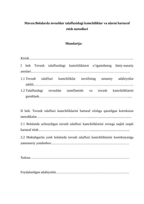 Bolalarda tovush talaffuzdagi buzilishlarni bartaraf etishda innovatsion ta’lim metodlarni qo’llash usullari.