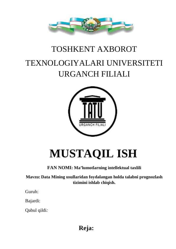 Ma’lumotlarning intellektual taxlili