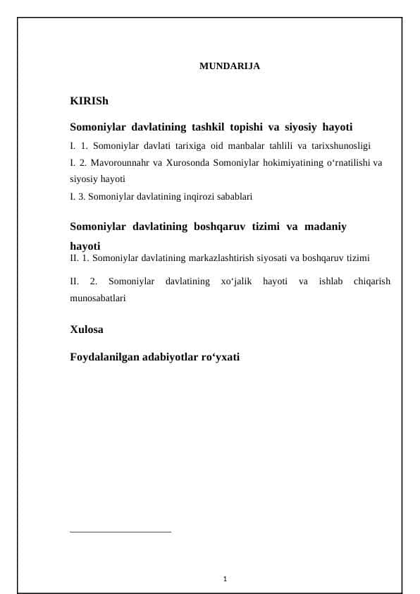 Somoniylar davlatining tashkil topishi va siyosiy hayoti