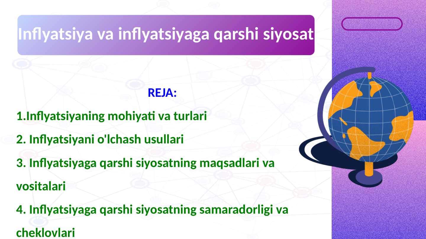Inflyatsiya va inflyatsiyaga qarshi siyosat