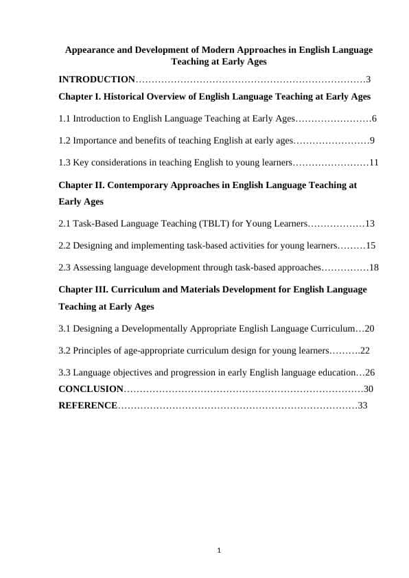 Appearance and Development of Modern Approaches in English Language Teaching at Early Ages