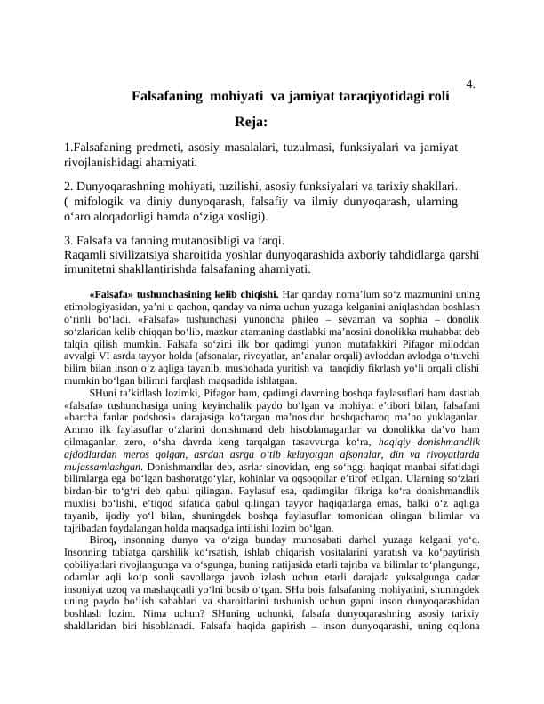 Falsafaning mohiyati va jamiyat taraqiyotidagi roli pptx