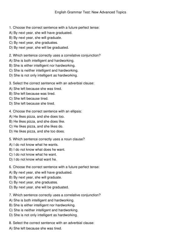 Ingliz tili test