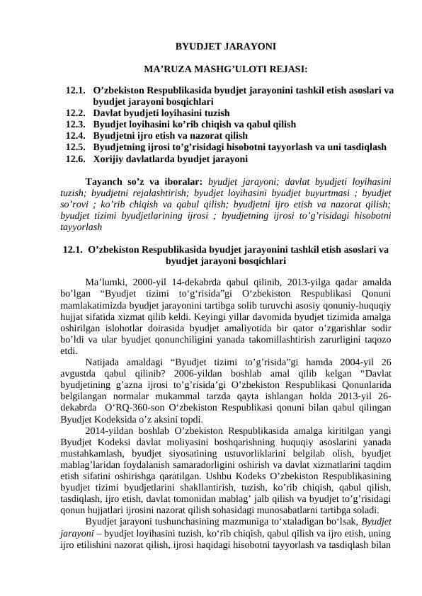Byudjet jarayoni