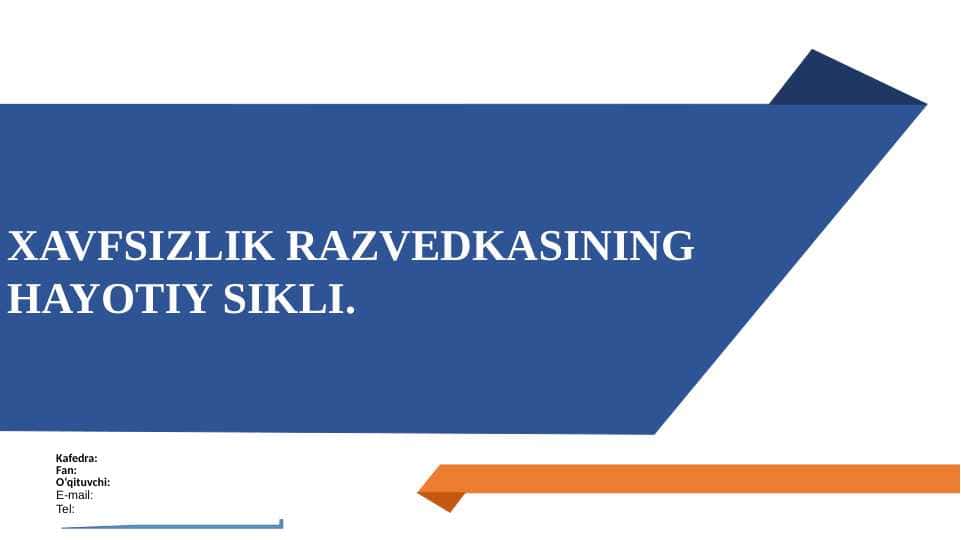 XAVFSIZLIK RAZVEDKASINING HAYOTIY SIKLI