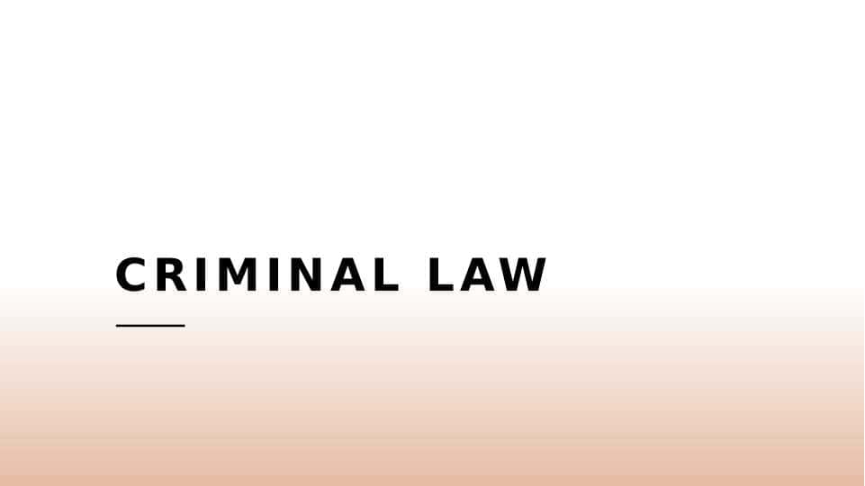 Criminal law