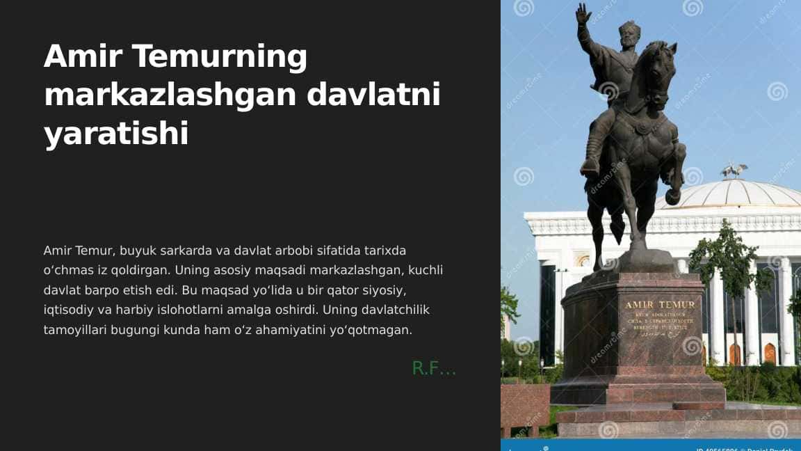Amir Temurning markazlashgan davlatni yaratishi