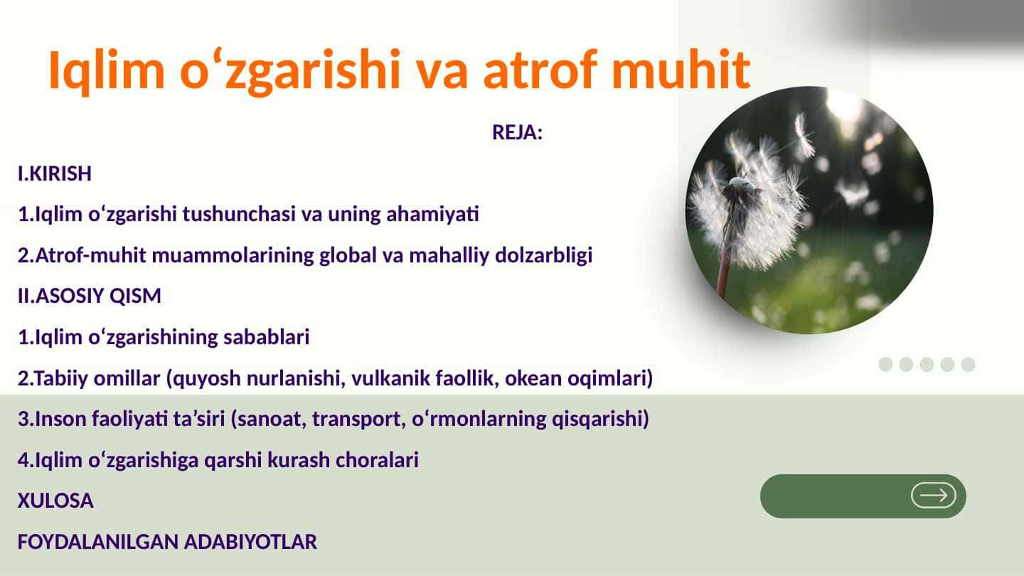 Iqlim oʻzgarishi va atrof muhit