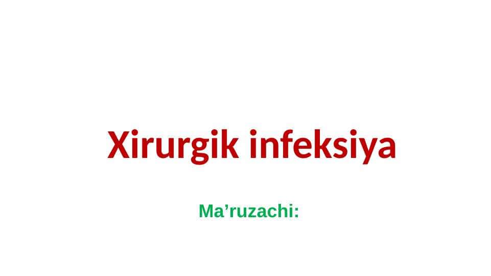 Xirurgik infeksiya