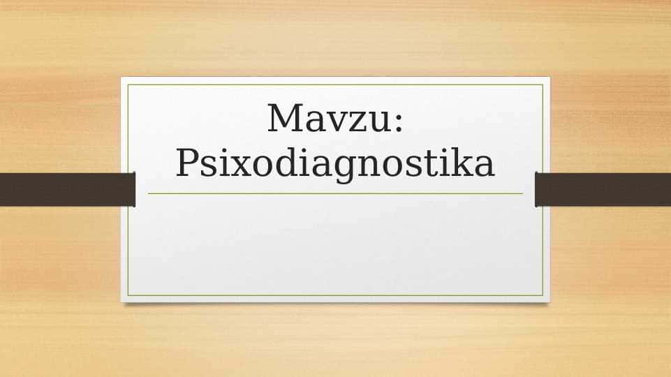 Psixodiagnostika