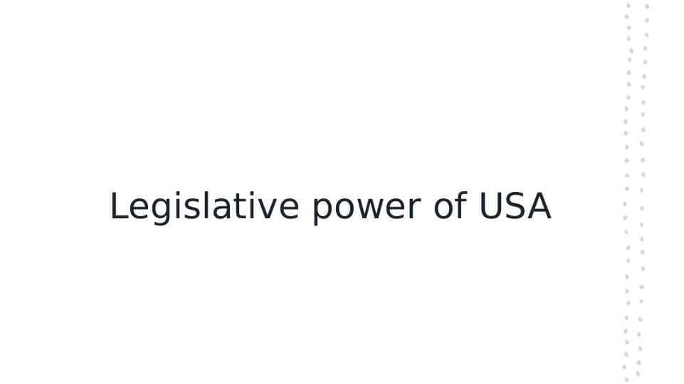 Legislative power of USA