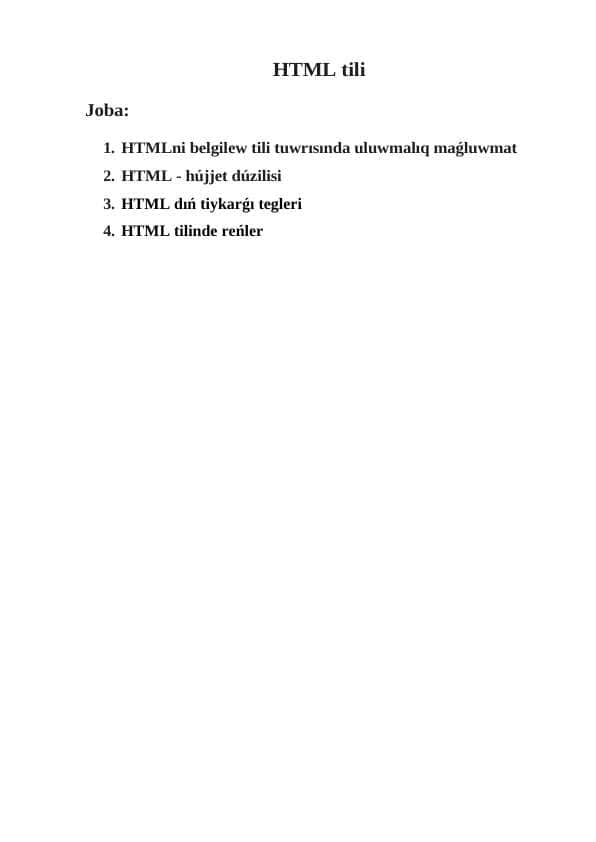 HTML tili