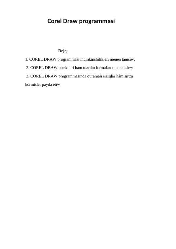 Corel Draw programmasi