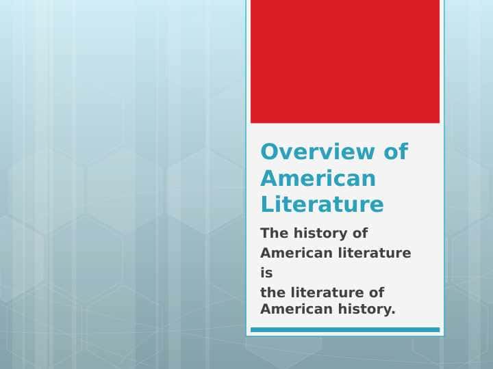 Overview of American Literature