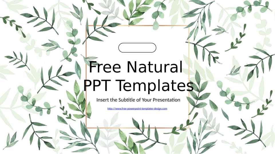 Tabiat PowerPoint shablon, Natural Leaf PowerPoint Templates
