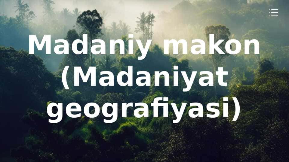 Madaniy makon (Madaniyat geografiyasi)