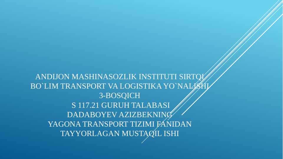 Quvur transporti tasnifi yutuqlari va rivojlanish muammolari
