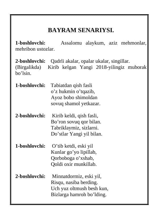 BAYRAM SENARIYSI.