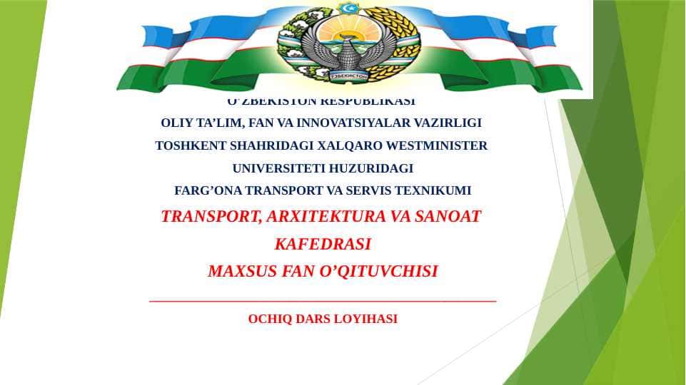 Yo'l harakati qoidalari ochiq dars