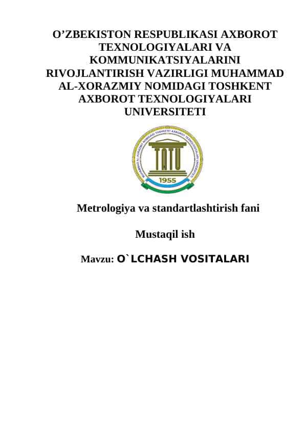 O`LCHASH VOSITALARI