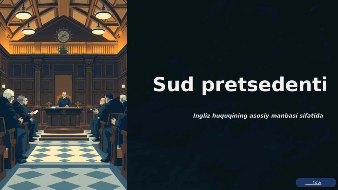 Sud pretsedentlari. Ingliz huquqining asosiy manbasi sifatida