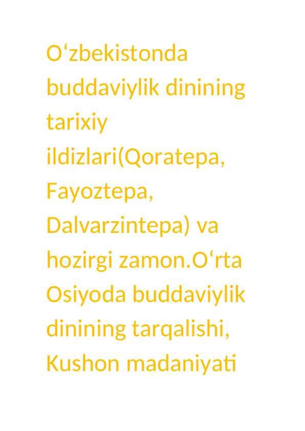 O`zbekistonda buddaviylik