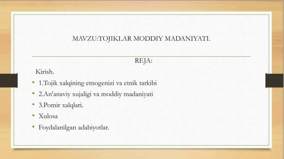 Tojik xalqining madaniyati