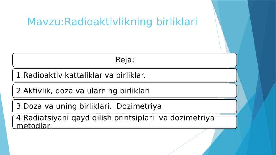 Radioaktivlikning birliklari