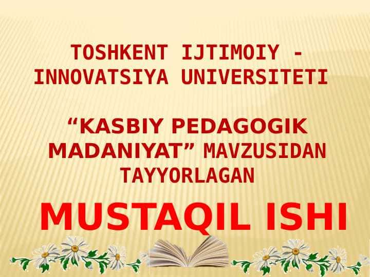 Kasbiy pedagogik Madaniyat