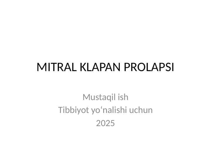 MITRAL KLAPAN PROLAPSI