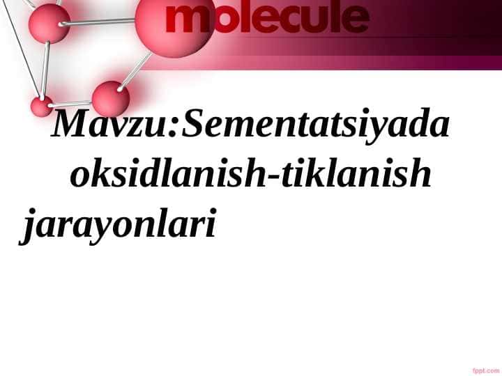 Sementatsiyada oksidlanish-tiklanish jarayonlari