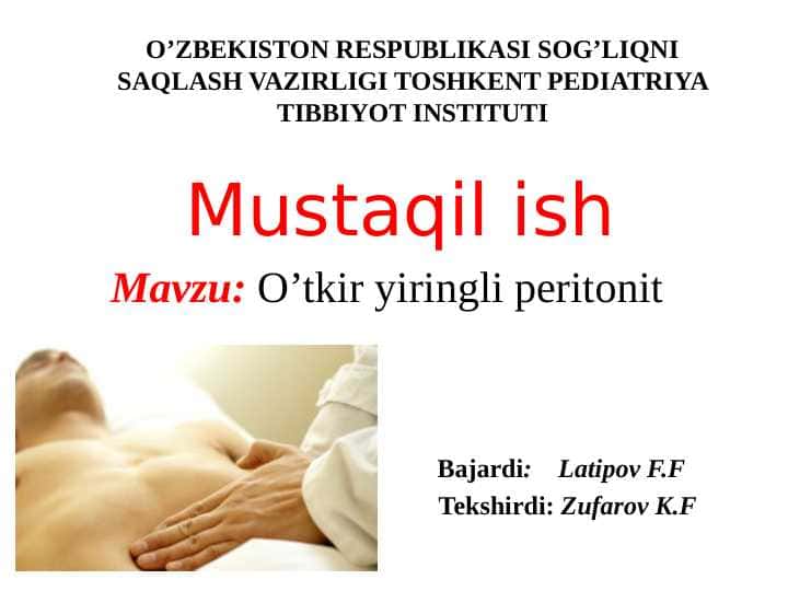 Oʻtkir yiringli peritonit