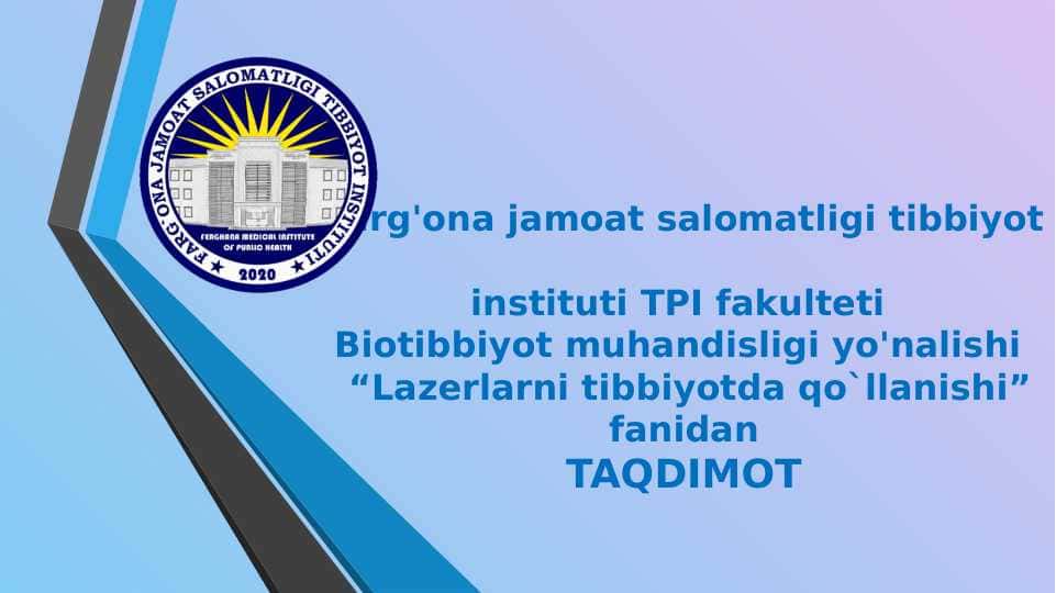 QATTIQ, SUYUQ, GAZ YARIM OʻTKAZGICHLI LAZERLAR