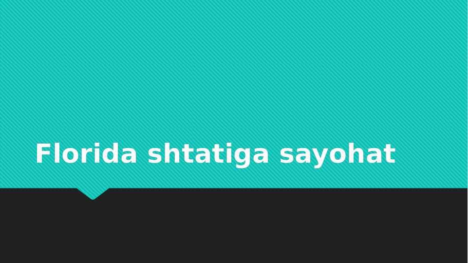 Florida shtatiga sayohat