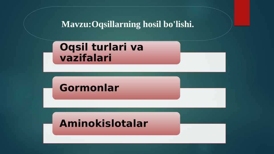 Oqsillarning hosil bo'lishi