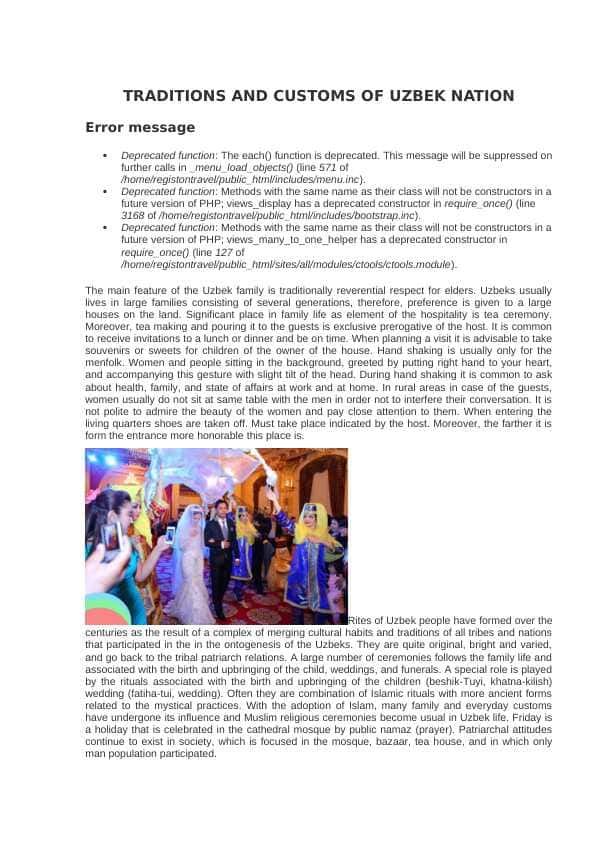 TRADITIONS AND CUSTOMS OF UZBEK NATION