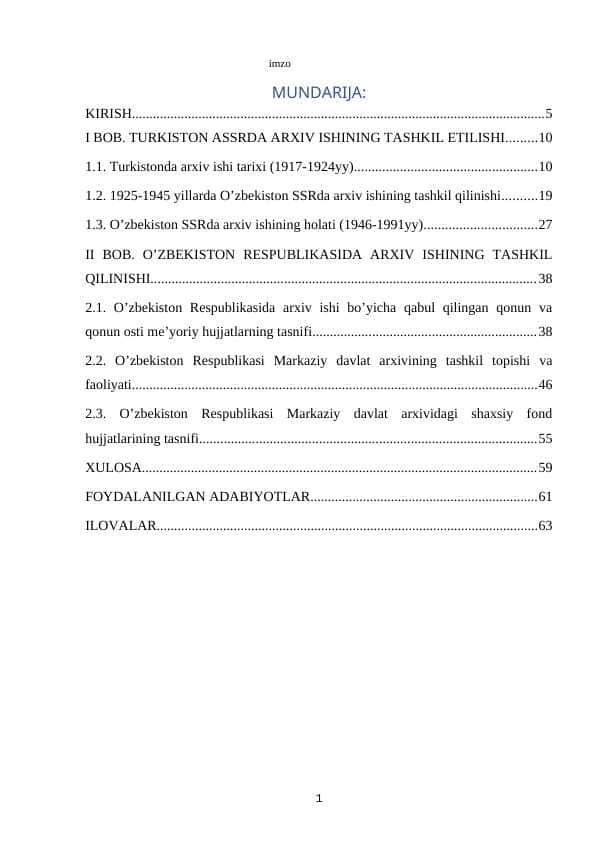 TURKISTON ASSRDA ARXIV ISHINING TASHKIL ETILISHI