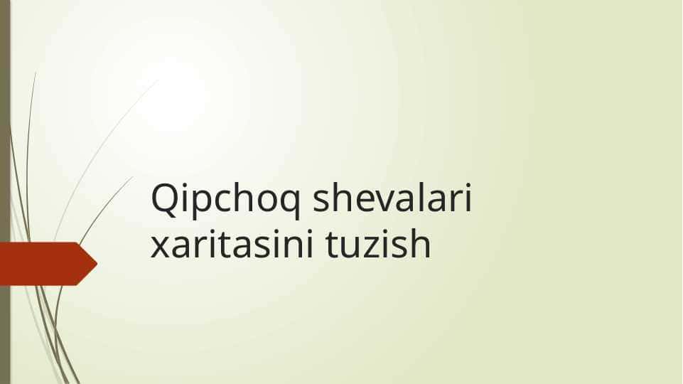 Qipchoq shevalari xaritasini tuzish