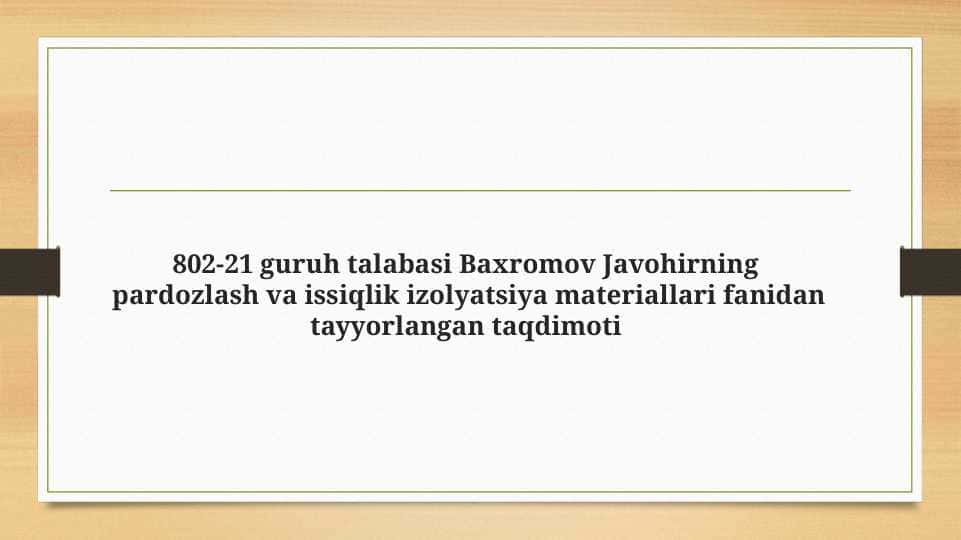 Shisha ishlab chiqarish texnologiyasi