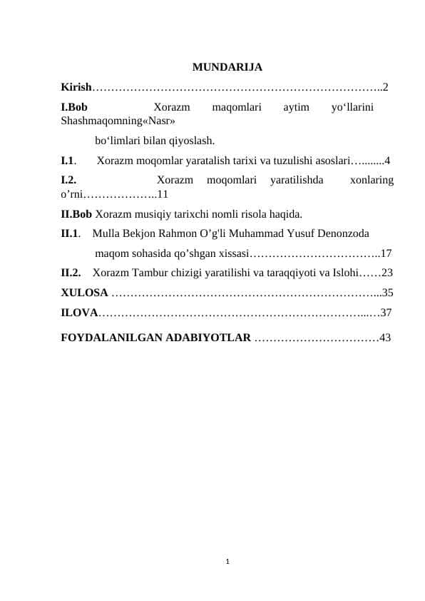Xorazm moqomlar yaratalish tarixi va tuzulishi asoslari