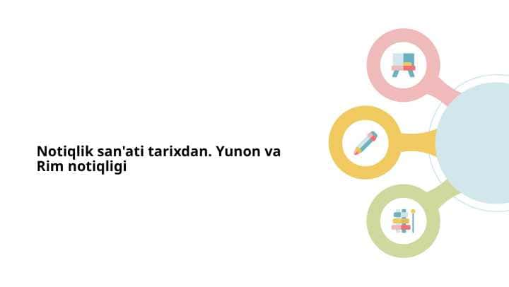 Notiqlik san'ati tarixdan. Yunon va Rim notiqligi